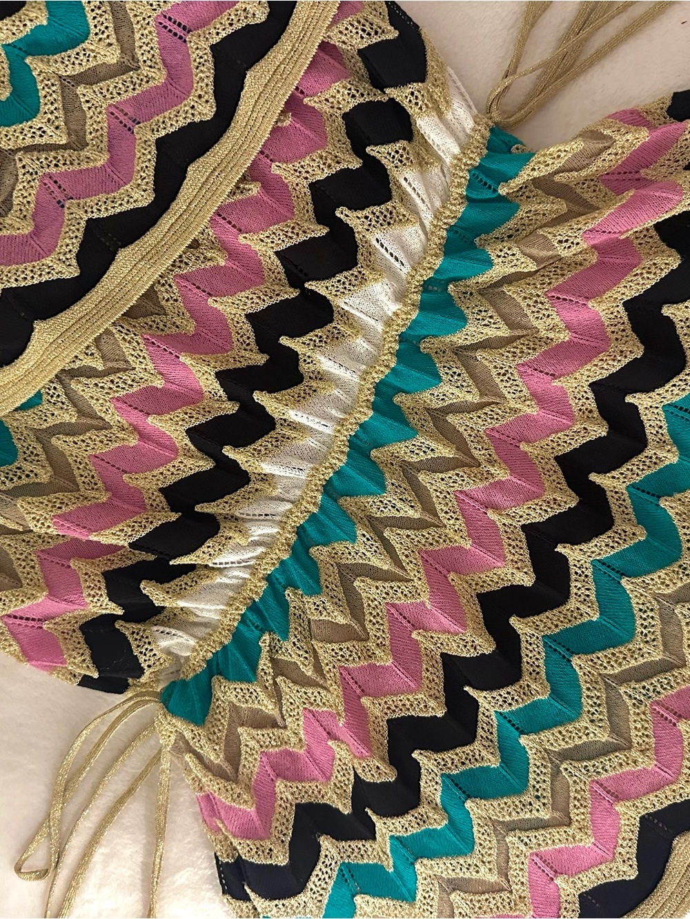 Missoni Knit Top in Pink, Teal, Gold & Black - Picture 5 of 6
